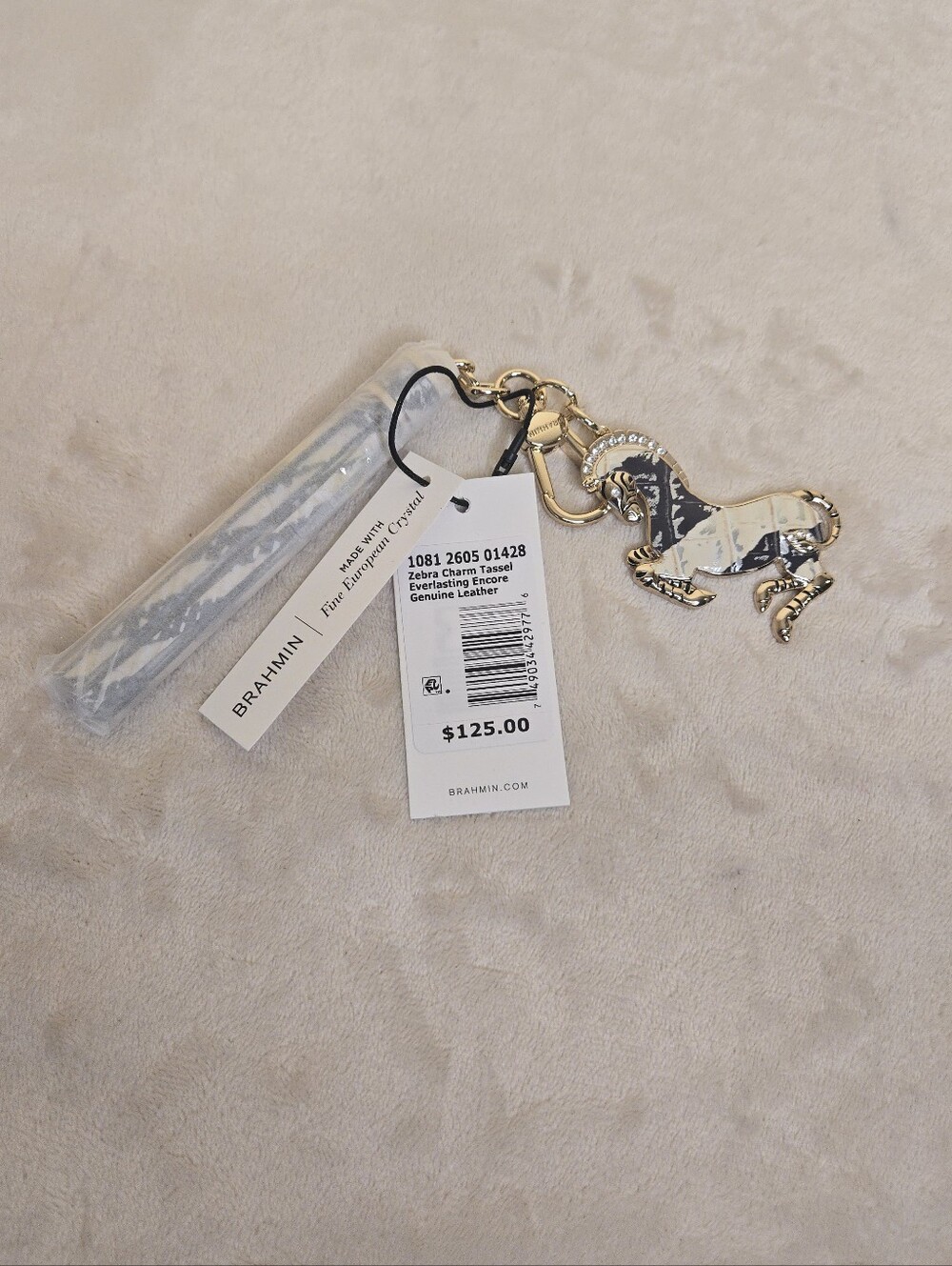 Brahmin Zebra Charm Tassel Everlasting Encore with Gold Hardware - Picture 2 of 5